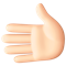 Leftwards Hand- Light Skin Tone emoji on Facebook